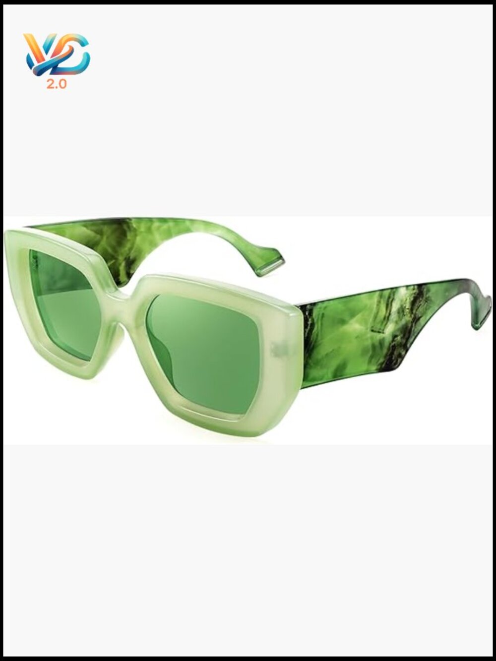 Oversized Square Sunglasses Thick Frame UV400 Protection Unisex Stylish